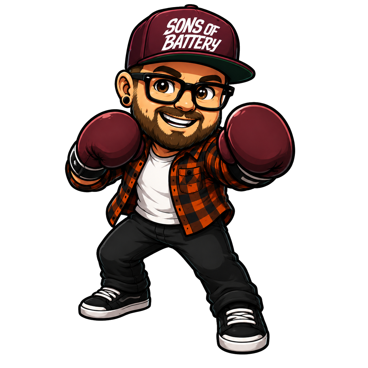 Maskottchen mit Boxhandschuhen